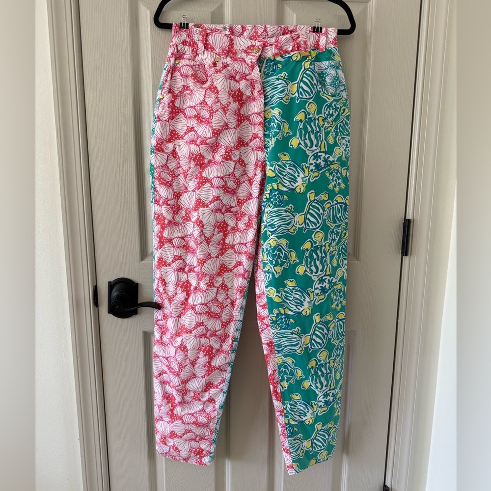 White Label Lilly Pulitzer Seashell & Sea Turtle Two Tone Pants